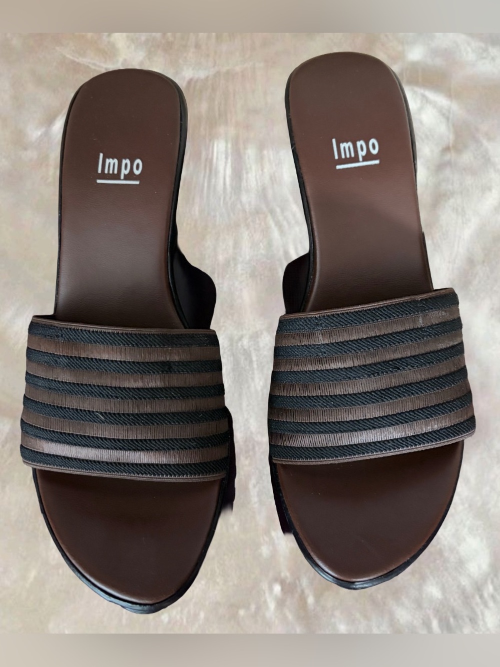 Impo Brown Slip-On Wedges